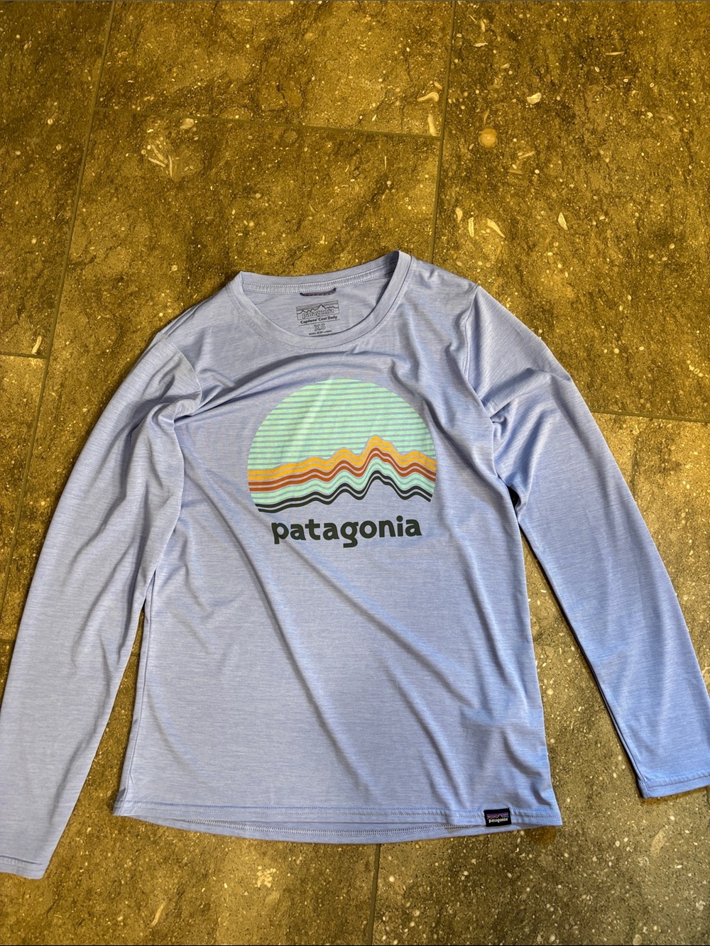 Patagonia Long Sleeved Daily Capilene Tee, XS periwinkle purple blue